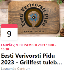 Eesti Verivorsti Pidu 2023